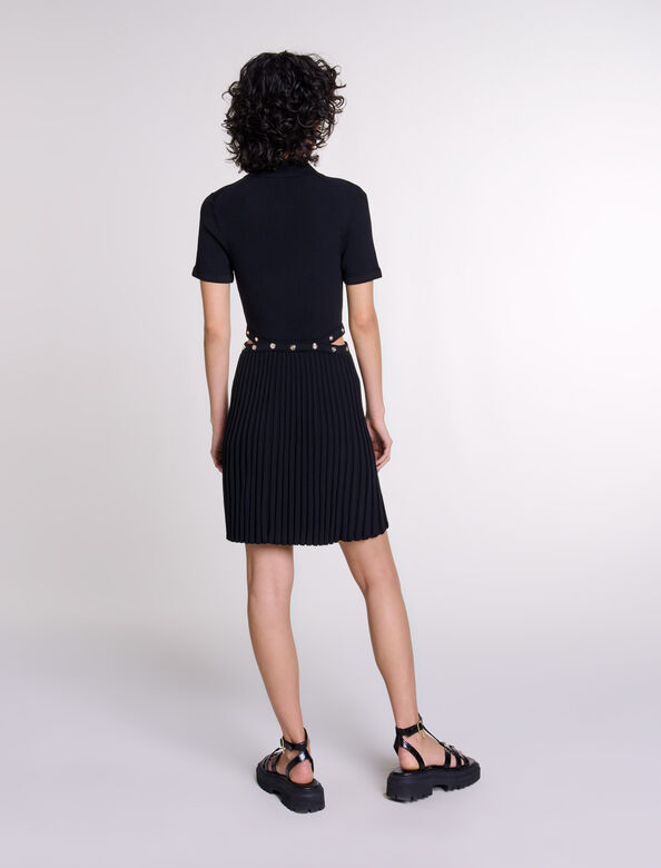 Short knit dress : Dresses color Black