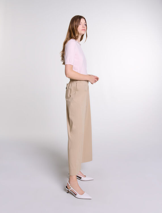 Wide-leg cotton trousers -  - MAJE