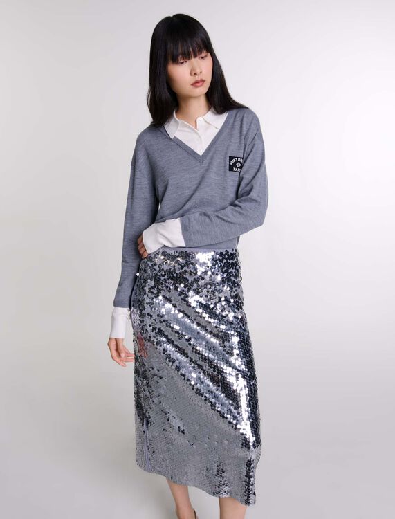 Knit skirt with sequins - Skirts & Shorts - MAJE