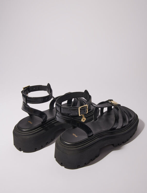 Flat sandals with tread - Sling-Back & Sandals - MAJE