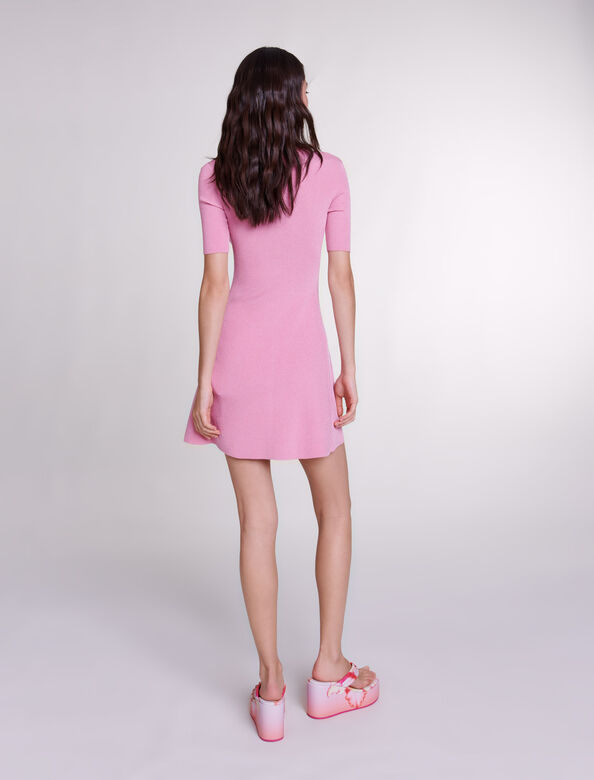 Sparkly ribbed knit dress : View All color Pale Pink