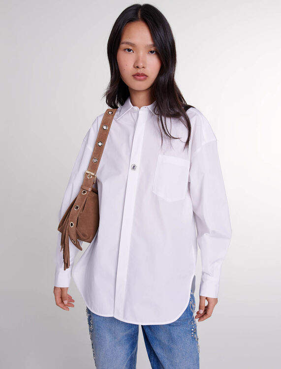 Oversized poplin shirt -  - MAJE