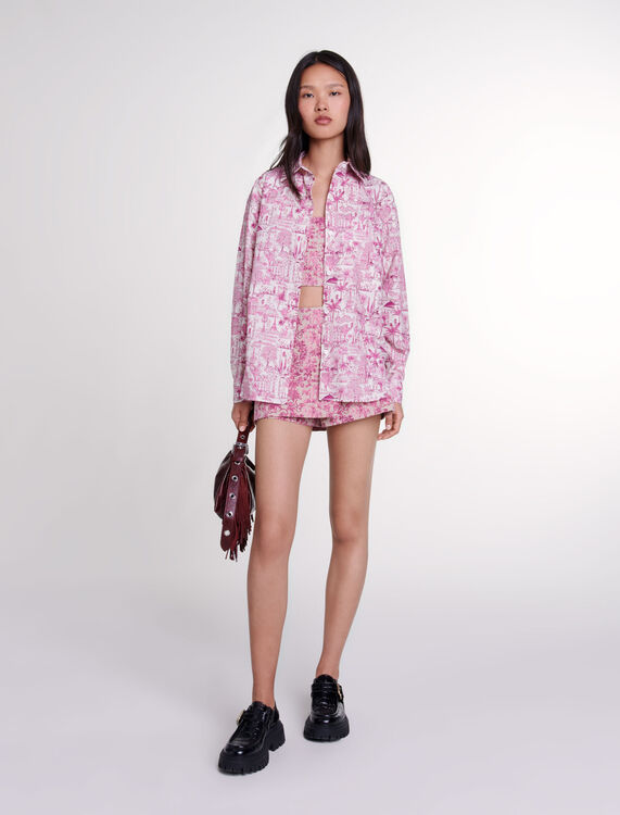 Oversize patterned shirt -  - MAJE