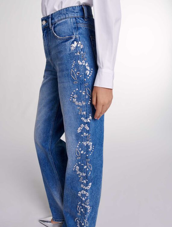 Embroidered jeans -  - MAJE