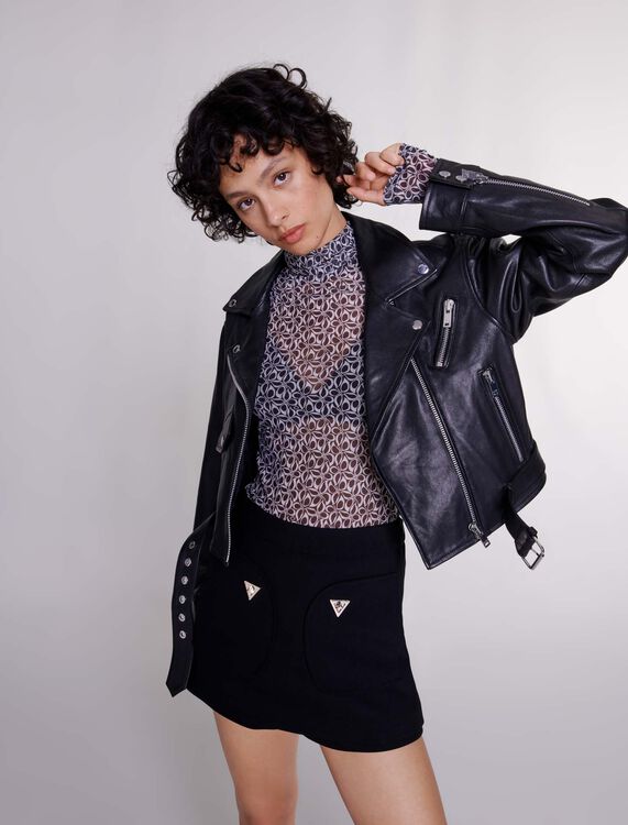 Cropped leather jacket - Coats & Jackets - MAJE