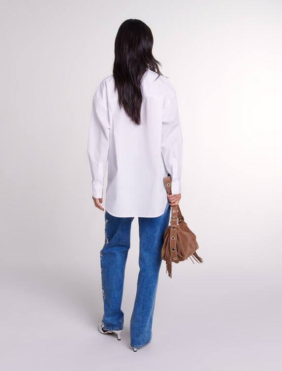 Oversized poplin shirt -  - MAJE