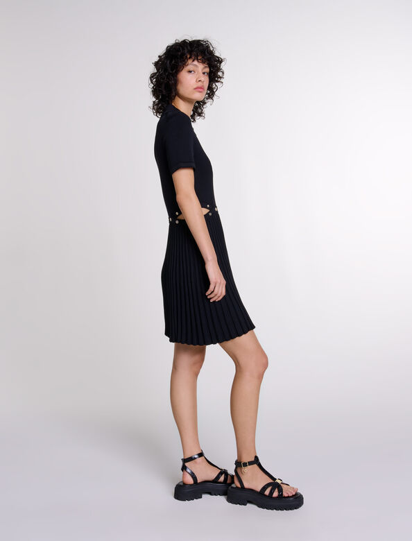 Short knit dress : Dresses color Black