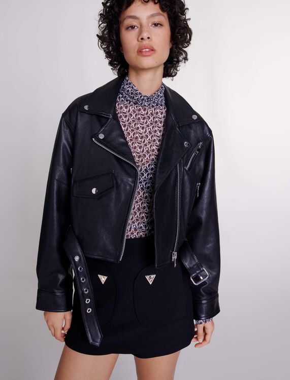 Cropped leather jacket - Coats & Jackets - MAJE