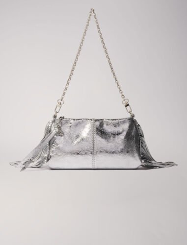 Miss M leather clutch bag : M Bag color Silver