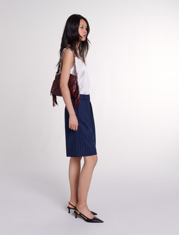 Striped Bermuda shorts : Skirts & Shorts color Navy tennis stripe