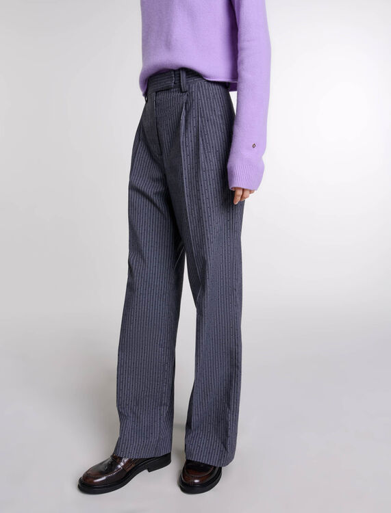 Rhinestone suit trousers - Trousers & Jeans - MAJE