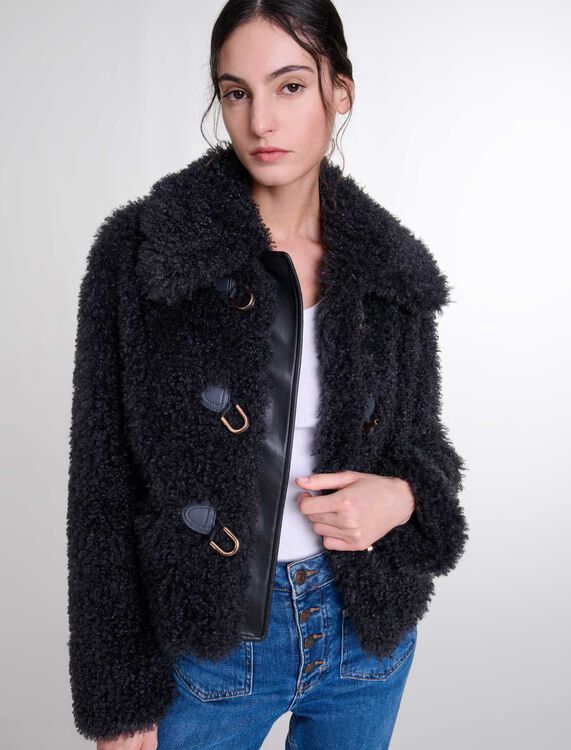 Short curly coat - Coats - MAJE