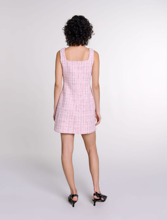 Sleeveless tweed dress -  - MAJE