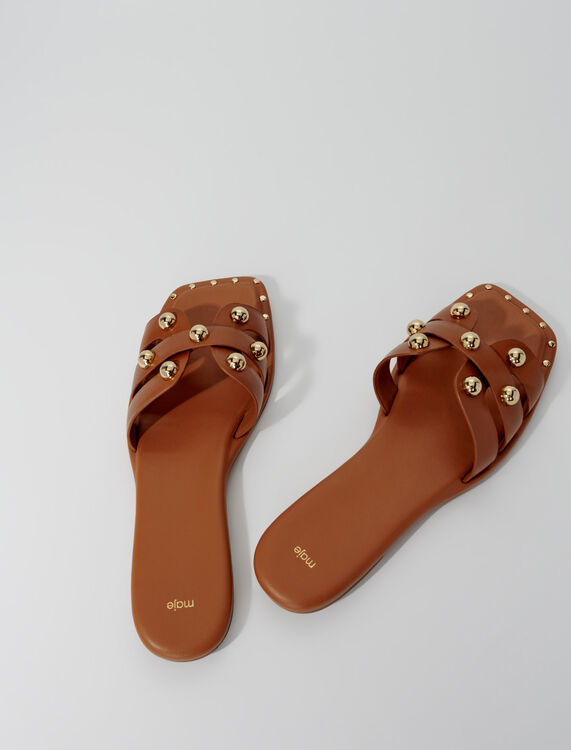 Studded leather mules - View All - MAJE