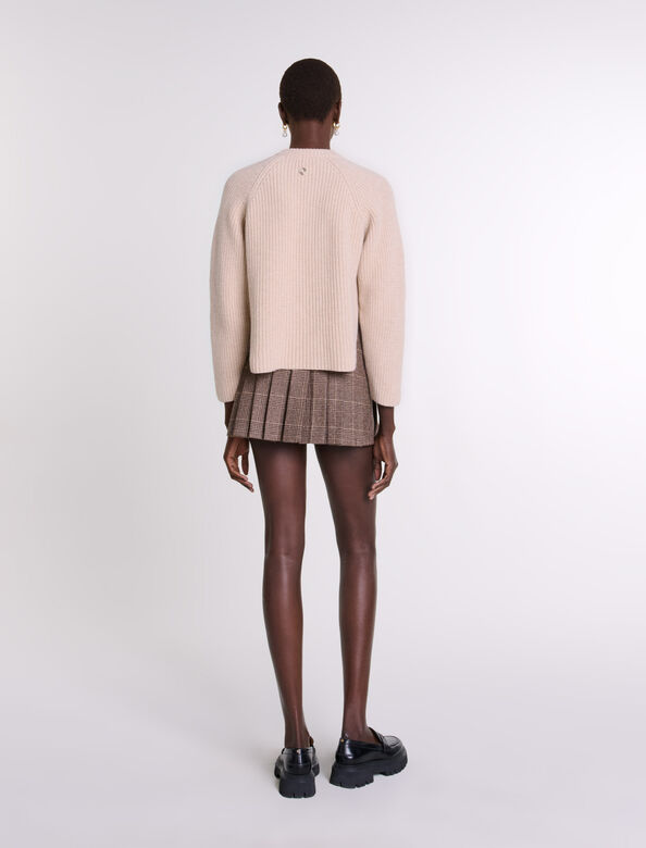 Ribbed wool jumper : Sweaters & Cardigans color Beige