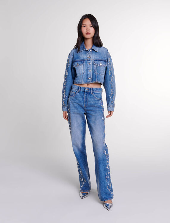 Embroidered denim jacket -  - MAJE