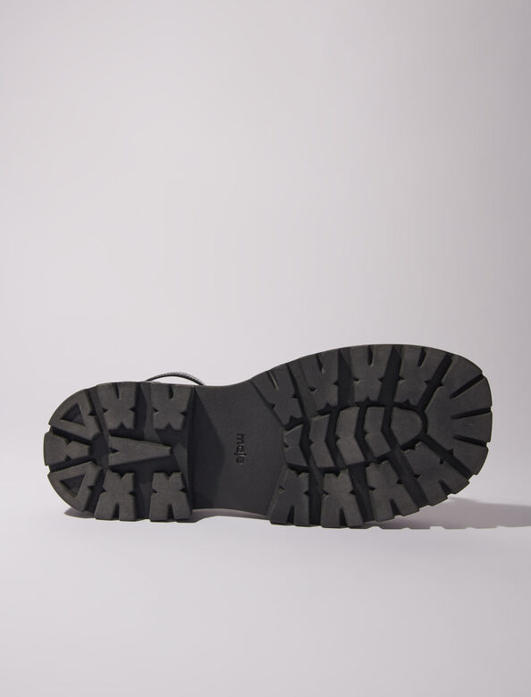 Flat sandals with tread : Sling-Back & Sandals color Black