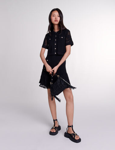 2-in-1 crochet dress : Dresses color Black