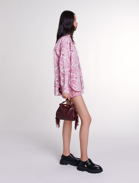 Oversize patterned shirt : Shirts color Paris pink print