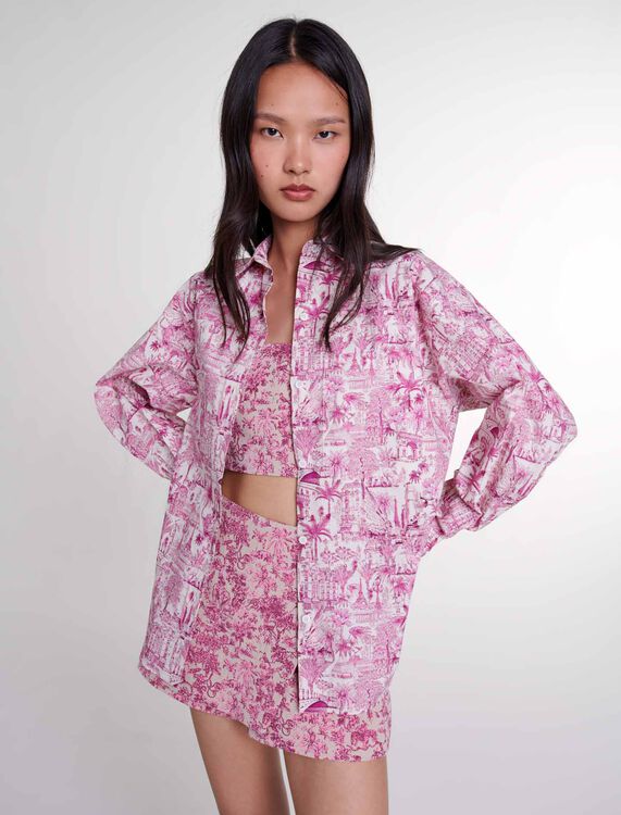 Oversize patterned shirt -  - MAJE