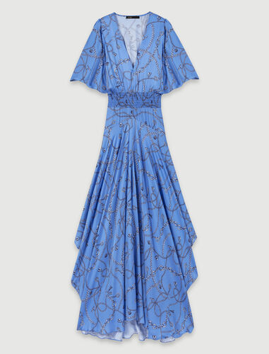 Patterned maxi dress : Dresses color Blue chain print