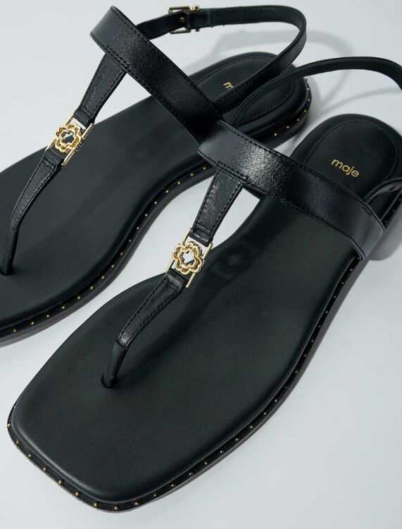 Flat leather strap sandals - View All - MAJE