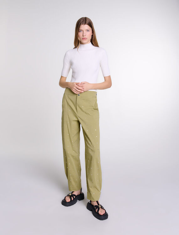 Cotton and silk ribbed top - Tops - MAJE