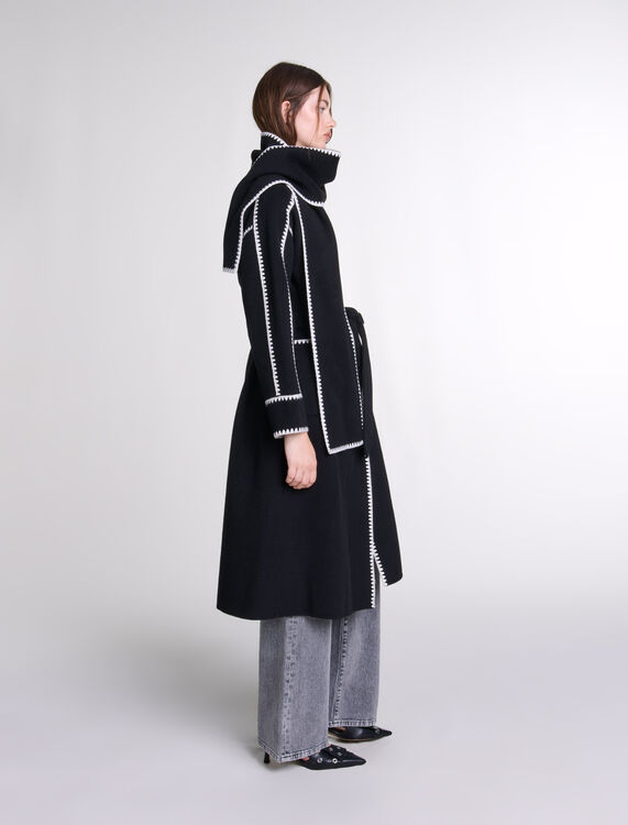 Two-tone double-faced coat - Coats - MAJE