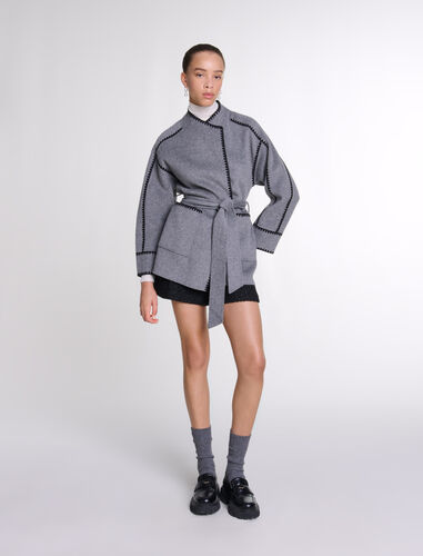 Double-faced coat : Coats color Grey/Black