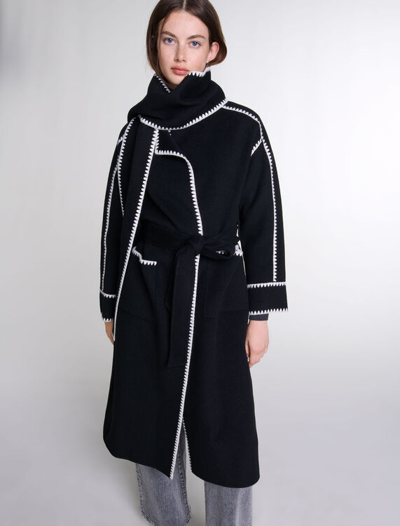 Two-tone double-faced coat - Coats - MAJE