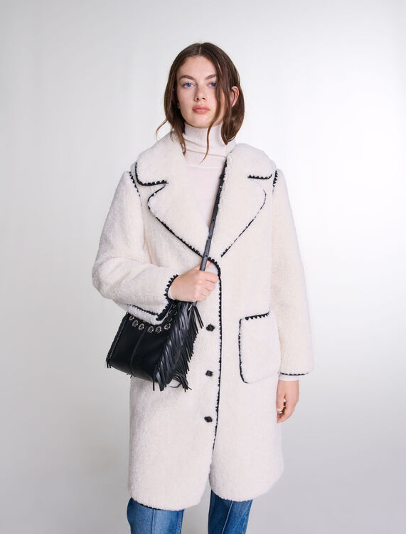 Mid-length fleece coat - Coats - MAJE