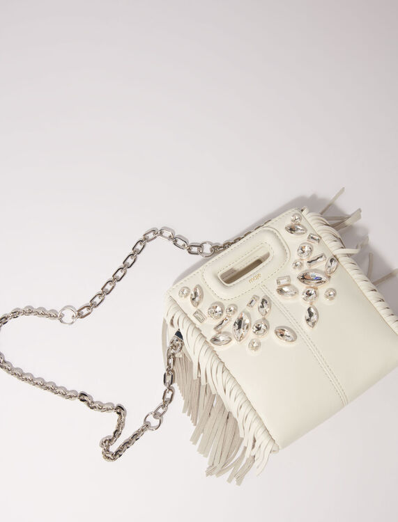 M mini leather bag with diamantés -  - MAJE