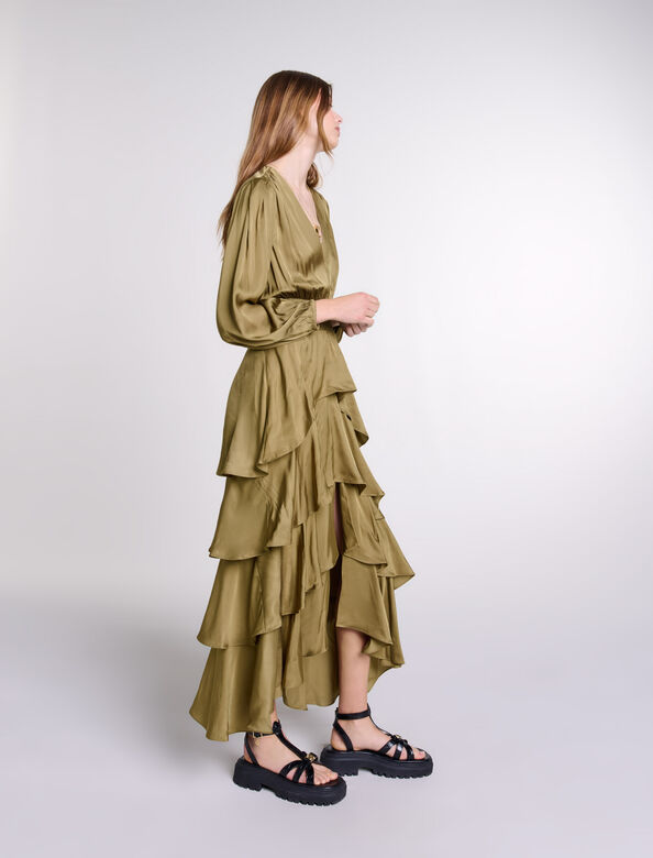 Tiered maxi dress : Dresses color Khaki