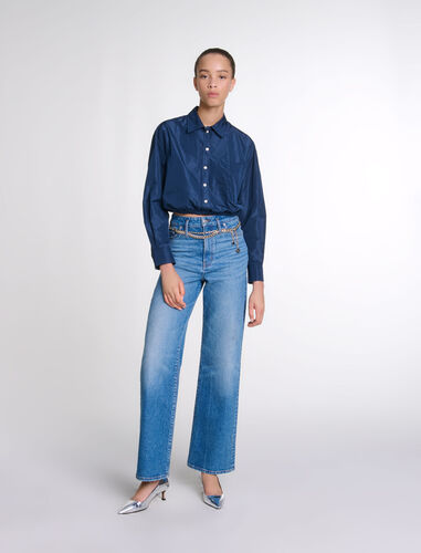 Cropped shirt : Shirts color Navy