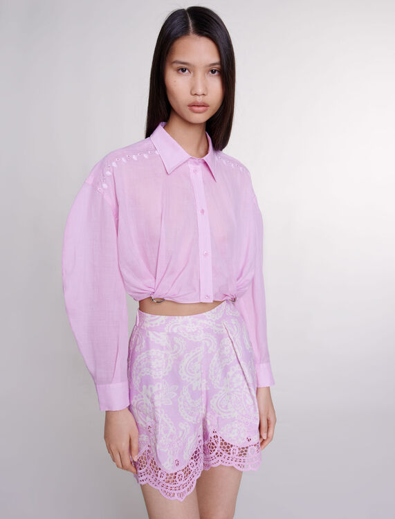 Ramie cropped shirt - Spring-Summer Collection - MAJE