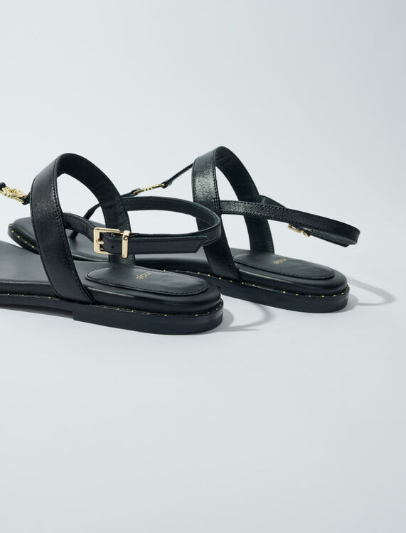 Flat leather strap sandals - View All - MAJE