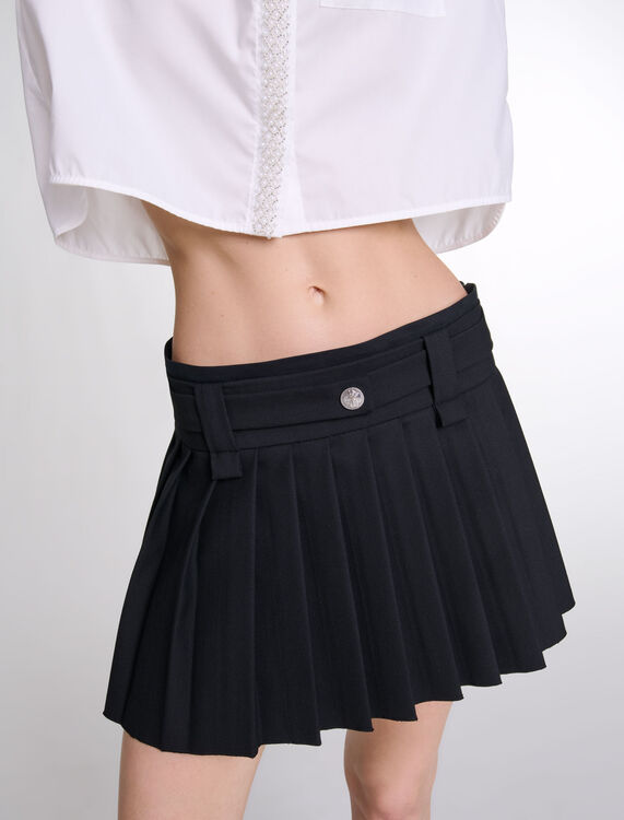 Short pleated skirt -  - MAJE