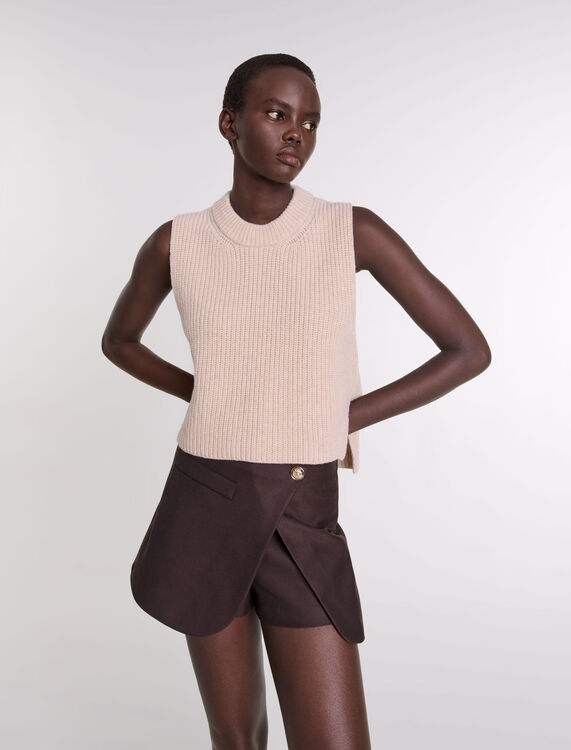 Sleeveless wool jumper -  - MAJE