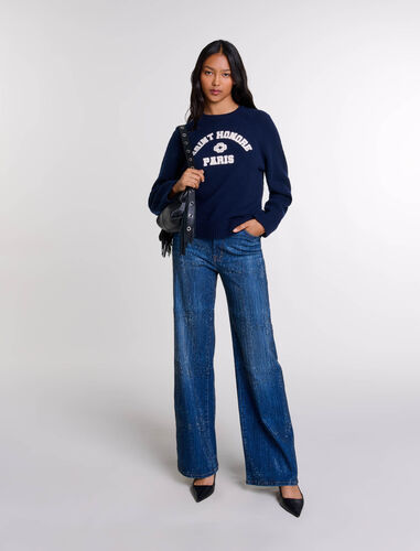 Rhinestone jeans : Trousers & Jeans color Blue