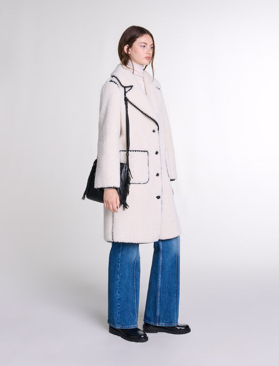 Mid-length fleece coat - Coats - MAJE