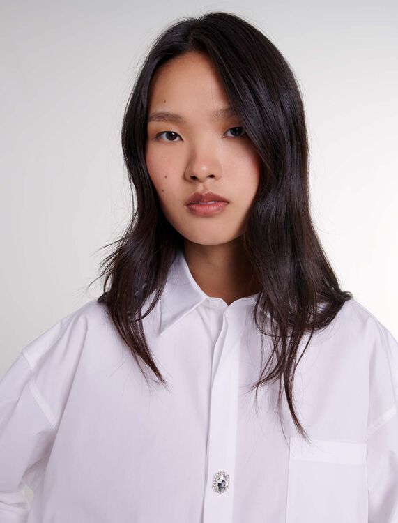 Oversized poplin shirt - Shirts - MAJE