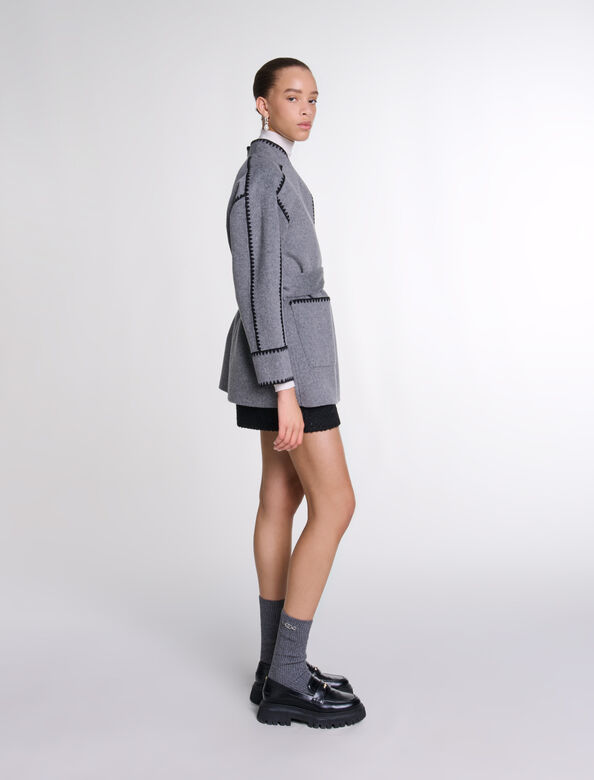 Double-faced coat : Coats color Grey/Black