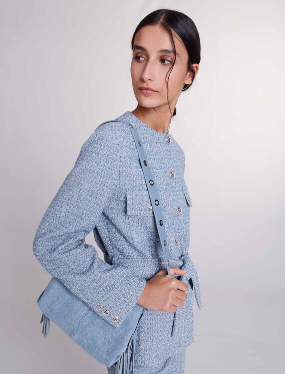 Belted tweed jacket - Blazers - MAJE