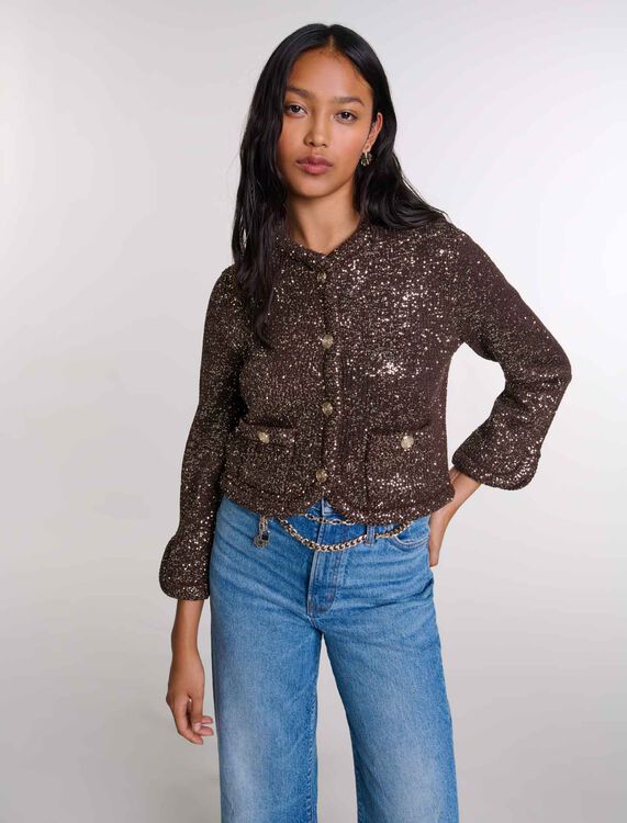 Sequinned cardigan -  - MAJE