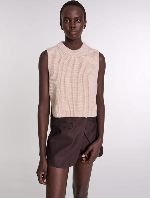 Sleeveless wool jumper - Sweaters & Cardigans - MAJE