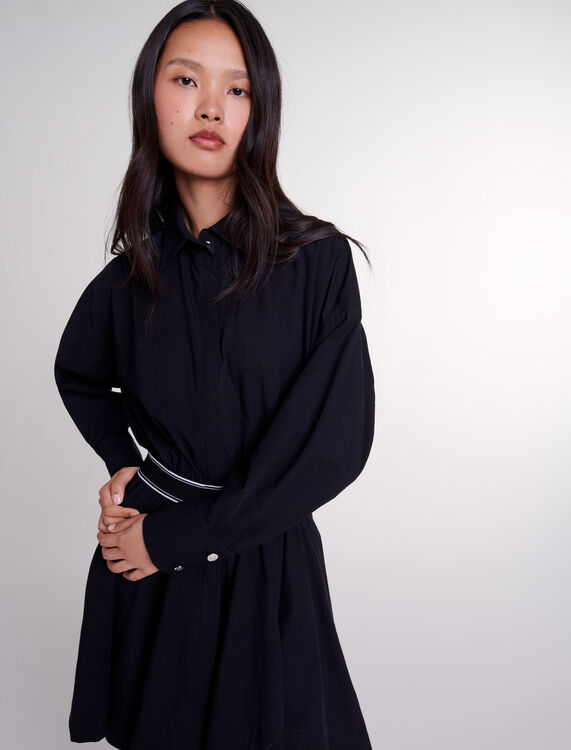 Short elasticated shirt dress -  - MAJE