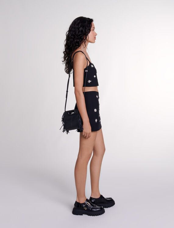 Diamanté effect skort - Skirts & Shorts - MAJE