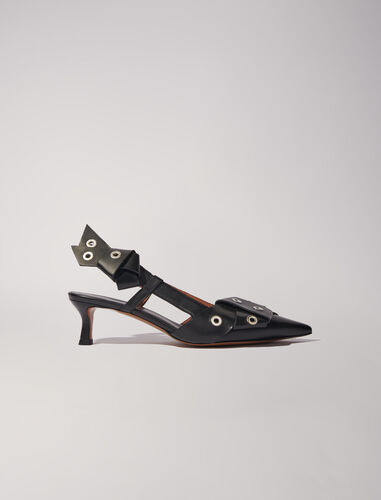 Pointed pumps with bow detail : Sling-Back & Sandals color Black