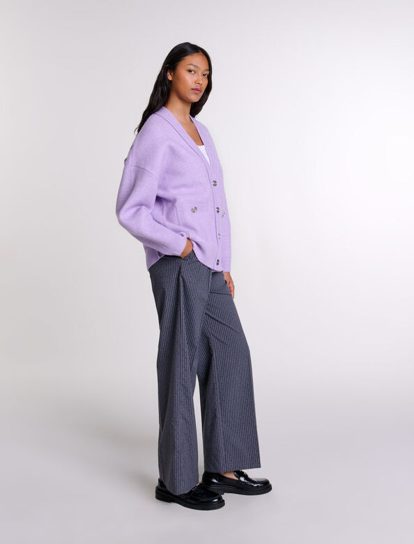 Longline cardigan : Sweaters & Cardigans color Parma Violet