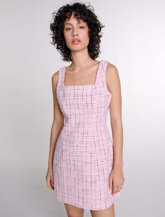 Sleeveless tweed dress -  - MAJE